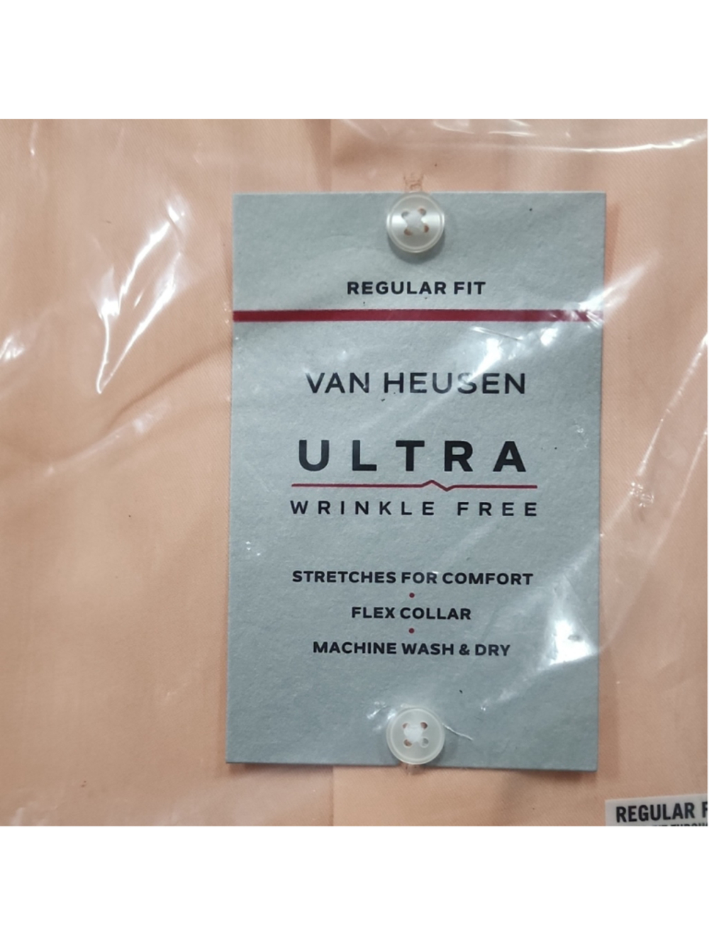 Van Heusen Ultra $65 Wrinkle Free Dress Shirt Papaya Regular Fit 16-16.5 32/33 L - Picture 3 of 8